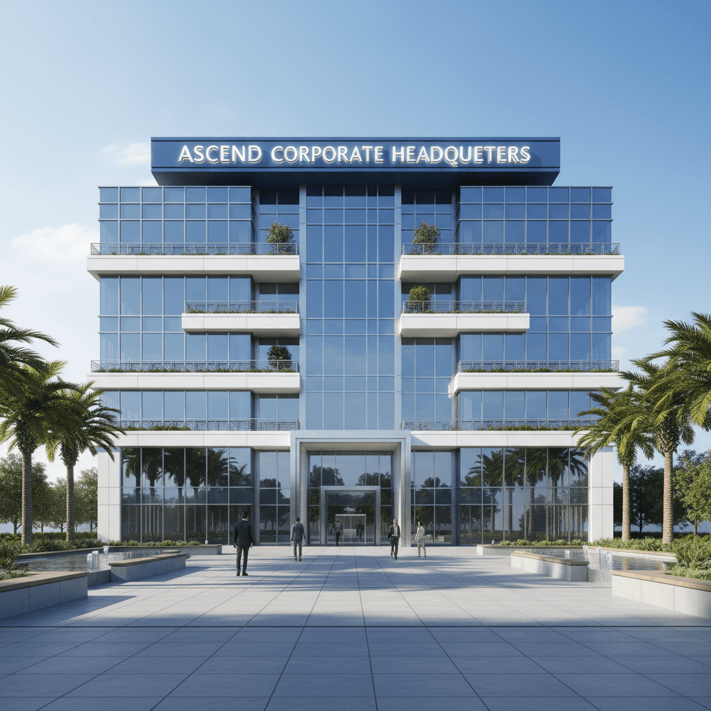 Modern commercial building exterior with clean professional appearance