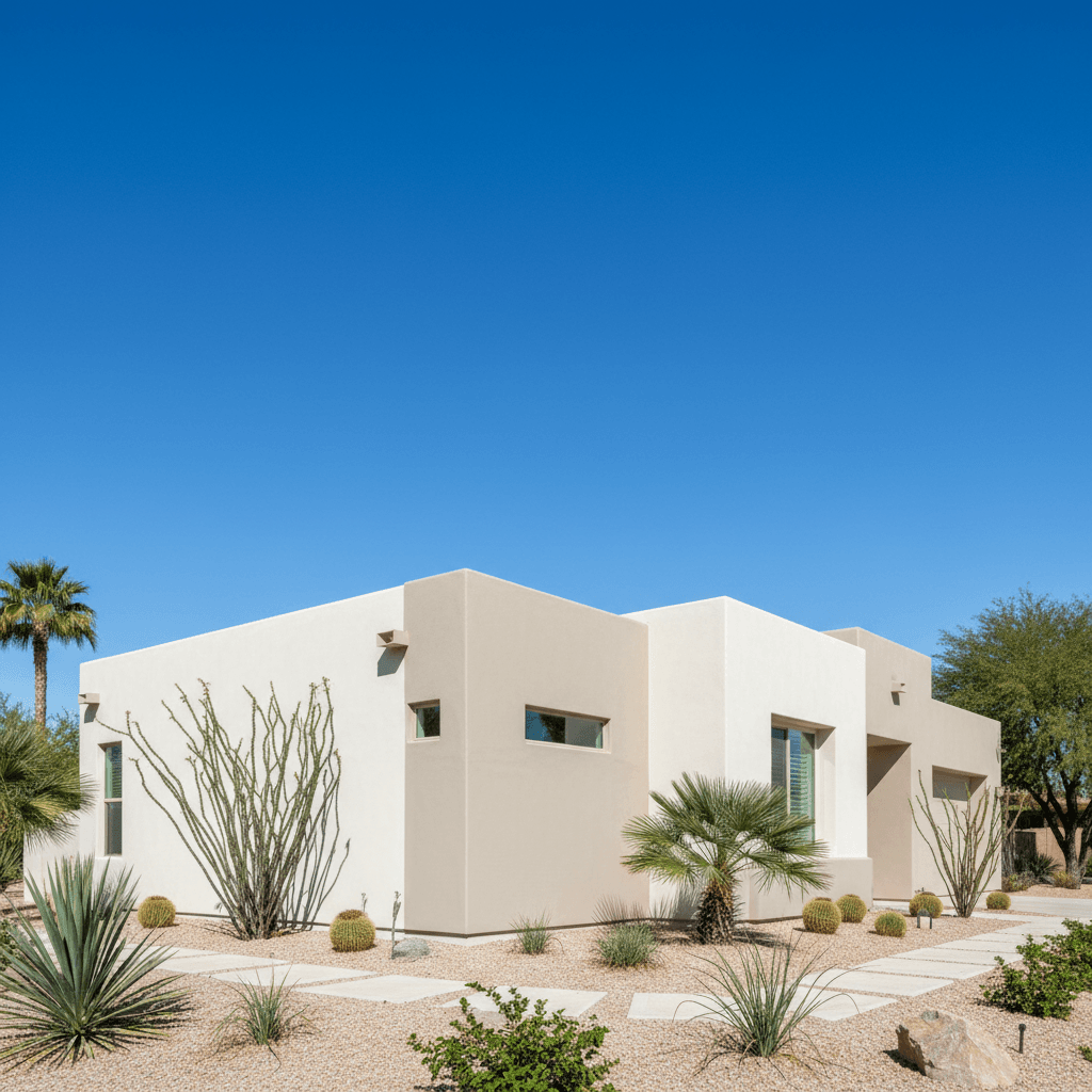 Finished exterior home with a smooth, even paint finish