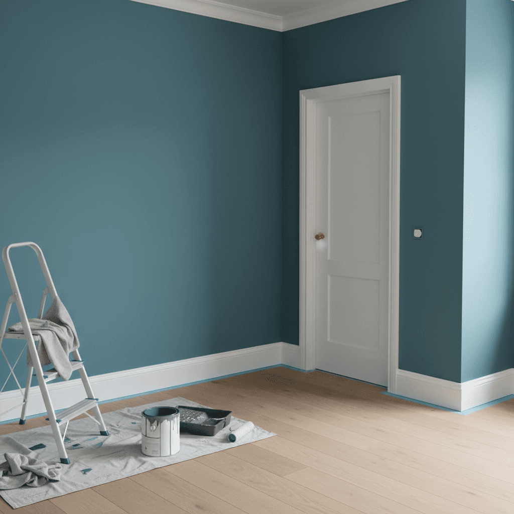 Freshly painted interior room