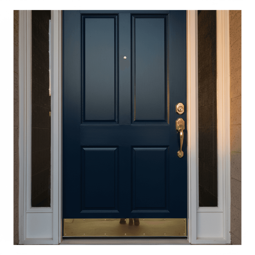 Navy blue front door with smooth matte finish in Scottsdale
