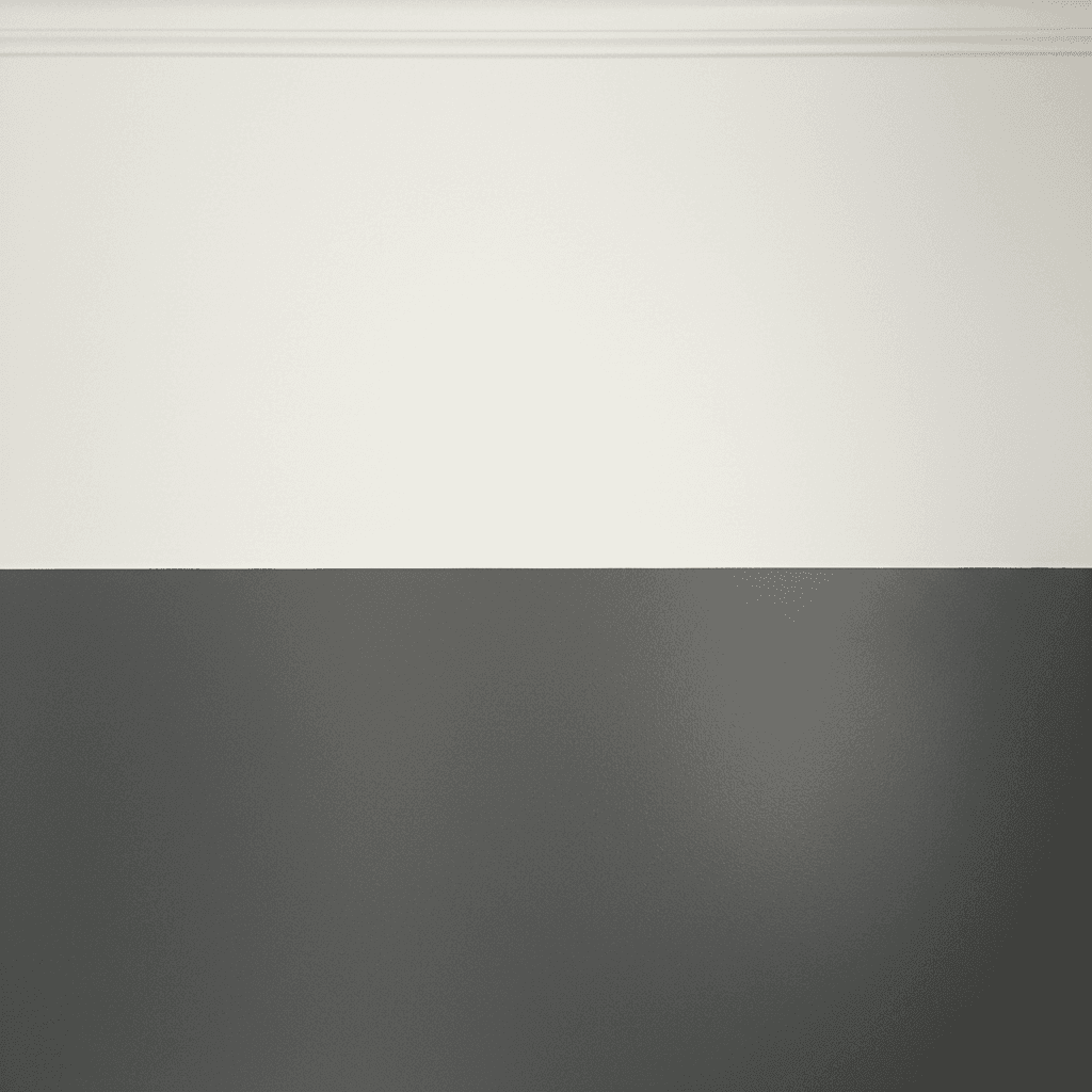 Close up of a freshly painted wall with a crisp straight edge