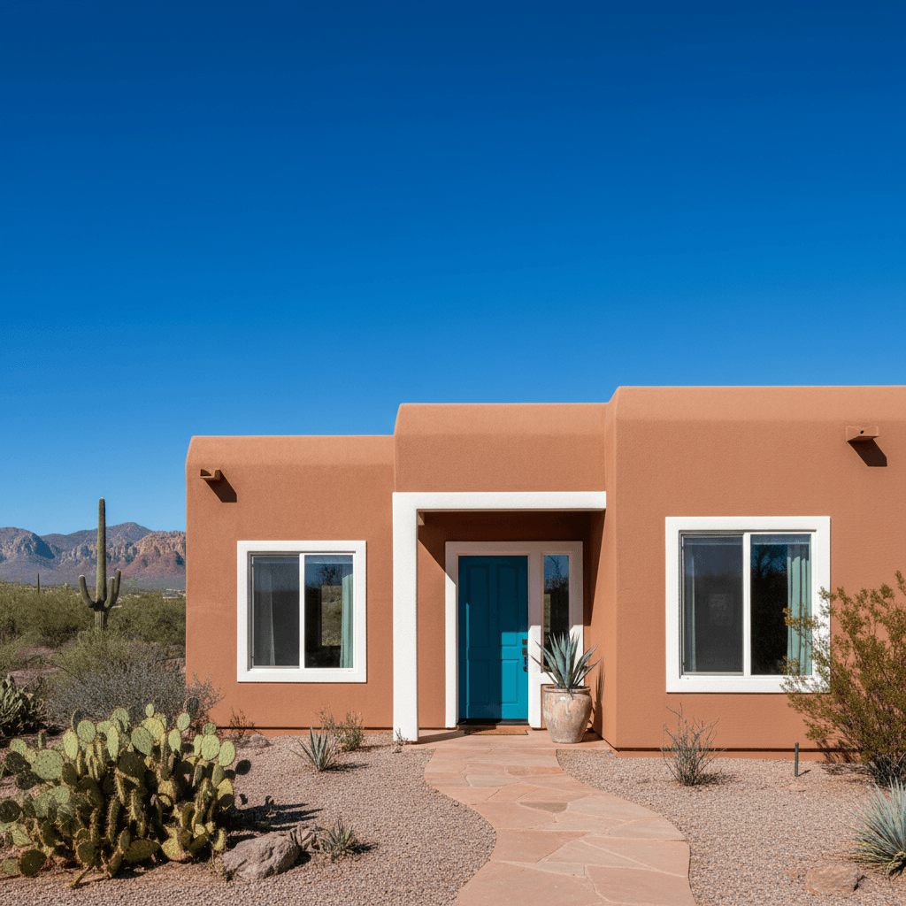 Freshly painted Arizona home exterior with clean trim