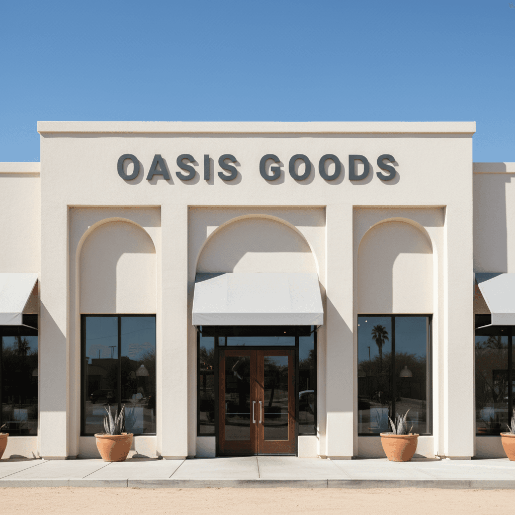 Freshly painted commercial storefront exterior