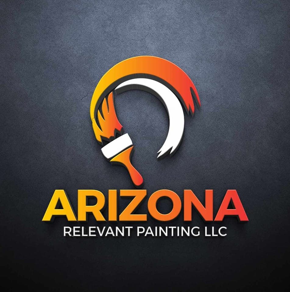 Arizona Relevant Painting LLC logo featuring a paintbrush making a circular orange and yellow stroke.